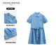 Teenie Weenie Kids 26 New Girls Sunscreen Cool Lyocell Denim Dress Light Blue 150cm