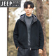 JEEP SPIRIT Мужской пуховик с капюшоном JEEP 2025, новинка зимы, модный утепленный теплый вязаный кардиган, зимний топ, черный XL