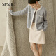SUSHE French style braided plaid wool round neck cardigan jacket/knitted vest set Yunshage-vest suspender M