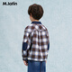 M.Latin Shopping mall same style M.Latin children's shirt 26 spring new style boys' denim splicing long-sleeved shirt Navy blue 130