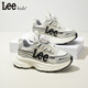 LEE KIDS2026 spring new children's sports shoes soft sole rotating button casual shoes mesh breathable running shoes dad shoes gray 26