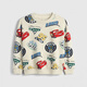 GAP boys 2025 new autumn cartoon printed terry cloth round neck sweatshirt children's clothing US version 814317 red car pattern 90 _52 (1-2 years old)