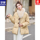 ROMON New Chinese style Chinese style down jacket for women thickened winter coat small waist slimming retro jacquard 90 white duck down jacket red S recommended 85--110 Jin Jin equals 0.5 kg
