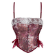 Ao Yan Lai French retro floral fishbone bra lace suspenders burgundy XS