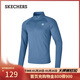 Skechers men's and women's same style slim long-sleeved sports T-shirt stand collar comfortable top P424M192