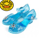 G.duck sandalias de cristal de tacón alto para niñas de pato amarillo Frozen Elsa Princess zapatos iluminados 6-12 zapatos de cristal con luz de flash para niña de 6 a 12 años tamaño 26/27 longitud interior 16,5 cm