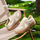 Shilan 2026 new thick-soled height-increasing sneakers, genuine leather stitching, lace-up, versatile casual shoes, fashionable and comfortable women's shoes, off-white 34