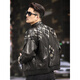 Xiaohongshu’s popular ZIXI vintage leather jacket for men with genuine leather goatskin spliced woolen lapels, removable thickened liner, black single lining M 16545-55kg