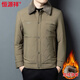 Hengyuanxiang 2026 new winter velvet thickened warm daddy cotton coat men's lapel casual cotton coat trendy jacket black 2XL