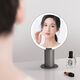 2025 New Makeup Mirror with Light Mirror Desktop LED Beauty Mirror Fill Light HD Desktop Makeup Mirror Gift Dyson Gray Gift Box