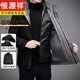Hengyuanxiang Dad's Removable Goose Down Liner Down Jacket Men's Mid-Length Winter Middle-aged and Elderly Thickened Jacket Navy Blue M 170