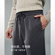 Giordano pants men's spring new velvet sports casual pants drawstring elastic waist knitted sweatpants 13115196 10 dark gray M