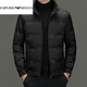 EMPORIO ARMANI Armani Зимняя повседневная легкая пуховая куртка мужская теплая куртка с воротником-стойкой Модная корейская мужская белая утиная пуховая куртка серого цвета XL 180