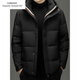 Emporio Armani EA7 Armani winter down jacket men's hooded thickened warm jacket middle-aged dad wear loose large size duck down anti-black M 170 suitable for 100-125Jin Jin equals 0.5 kg
