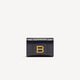 BALENCIAGA HOURGLASS Women's Black Smooth Calf Leather Flip Mini Wallet Black Mini
