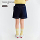 Teenie Weenie Kids 26 years new girls cotton solid color denim pleated skirt pants denim color 110 cm