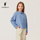 POLOWALK children's clothing girls' long-sleeved shirt 2026 new girls' long-sleeved shirt blue 130 cm