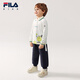 FILA children's clothing long-sleeved 2026 spring new boys' POLO shirt cloud white-WT 105