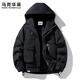 MARK FAIRWHALE Hong Kong style retro casual down jacket men's 2026 spring new warm and comfortable thickened anti-cold tide brand top black 85% white duck down M recommended 105-120 Jin Jin equals 0.5 kg