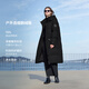 Tambor goose down long down jacket for men and women thickened warm hooded autumn and winter warm jacket TBF550820D black M (165)
