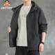 Paul Frank Polar Fleece Jacket Men's Winter Thick Warm Hooded Jacket Men's Trendy Top Men's Dark Gray XL