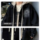 Handsome denim jacket men's spring and autumn trendy brand ins hooded loose versatile coat trendy Korean style fake two-piece top black XL