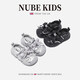 NUBEKIDS British children's shoes, girls sneakers, princess new spring and summer baby toe-toe anti-kick fashionable sports shoes, quicksand silver 17, inner length 13cm, recommended foot length is about 12cm