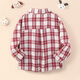October Mommy (octmami) 2-piece children's shirt long-sleeved white T-shirt boys and girls infant children's clothing plaid jacket burgundy 110