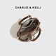 CHARLIE&KELLI CK品牌包包女包复古贝壳包单肩腋下包女士2025新款手提斜挎包 棕色【代写贺卡 品牌礼袋 】