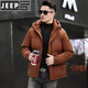 JEEP SPIRIT winter fashion down jacket men's thickened and warm 2025 new casual hooded duck down short cold-proof jacket Maple Leaf Red M 170