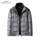 Emporio Armani EA7 Armani Autumn and Winter New Solid Color Down Jacket Men's Stand Collar Fashion Casual Warm White Duck Down Middle-aged Men's Clothing Black L 170 90-110Jin Jin is equal to 0.5 kg