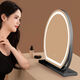 Desktop makeup mirror LED with light fill light charging makeup table rotating dormitory smart girl heart ins style white diameter 40CM plug-in model