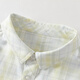 DAVE&BELLA boys plaid shirt 2026 spring new baby boy shirt children's long-sleeved bottoming shirt children's top blue and yellow plaid ready stock 120 cm (recommended height 110-120cm)