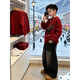 Mu Yunlan Boys New Year's Clothes Sweater Set 2026 New Year of the Horse New Year's Wear Sweater Wide Leg Jeans Two-piece Set Single Sweater 120 cm