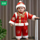 Mumuwu (mumuwu) baby one-year-old dress, one-year-old baby's one-year-old dress, thickened Chinese New Year greetings, festive Tang suit, red five-piece set 74cm