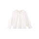 Xiaoyinman children's clothing girls pure cotton shirt lace round neck 26 spring new style sweet casual top for small and medium-sized children and girls off-white 105