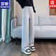 ROMON sherpa wide-leg pants for women in autumn and winter extra thick warm casual sports pants plus velvet thickened narrow straight pants black extra thick sherpa regular style - trousers S Recommendation 85-93 Jin Jin is equal to 0.5 kg