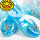 G.duck sandalias de cristal de tacón alto para niñas de pato amarillo Frozen Elsa Princess zapatos iluminados 6-12 zapatos de cristal con luz de flash para niña de 6 a 12 años tamaño 26/27 longitud interior 16,5 cm
