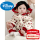 Disney baby clothes for little one-month-old girls baby autumn and winter cotton-padded clothes Western-style quilted cotton-padded clothes for 100 days and one year old dress winter clothes beige cotton-padded clothes 66cm