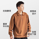 TonLion spring men's sweatshirt is simple, fashionable and versatile, breathable waffle top, loose and versatile, heavy lapel long sleeves for men