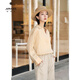 Amash new fashion simple casual long-sleeved profile lapel ramie shirt for women 530074 Khaki (73) S (2)