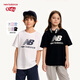 NEW BALANCE cool children's clothing for boys and girls 26 summer simple printed T-shirt ND7EG62013 blue 150
