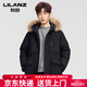 利郎（LILANZ）羽绒服男士2026冬装潮牌工装户外冲锋防风连帽保暖外套男女 米白色 S