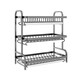 Fantasy Kitchen Dishes Storage Rack Multifunctional Storage Rack Household Stainless Steel Dish Rack Dish Drain Rack Tableware Storage Box Luxury Set Three Layers 43CM Gun Gray Chopstick Tube Knife Rack Chopping Board Rack)