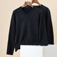 Thickened 100% wool sweater men's new winter V-neck sweater men's pure wool bottoming shirt men's top blue black M 170/88A (105)