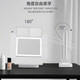 Cosmetic Mirror Cosmetic Mirror Folding Three-Side Dressing Table with Lights LED Mirror Desktop Desktop Storage Integrated Bedroom New S1101 Snow White Three-Color Charging Model