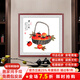 Han'ao famous hand-painted Chinese painting restaurant decoration painting entrance hall hanging painting corridor wall painting ink painting persimmon persimmon Ruyi mural everything goes well with mahogany frame framed with solid wood frame 65*65cm