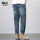 Baleno S&K series American trendy brand retro jeans autumn and winter new casual versatile slim men's trousers