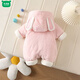 Wooden wooden house baby winter clothes plus velvet baby going out to keep warm newborn one-piece cotton-padded clothes cute and thickened 66 yards 80cm 36cm