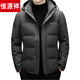 Hengyuanxiang пуховик мужской среднего возраста короткая куртка утепленная повседневная теплая зимняя куртка на гусином пуху утолщенная военная зеленая M 170